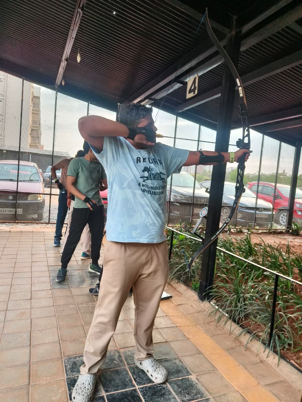 Abhiram at the archery range, IIT Delhi.
